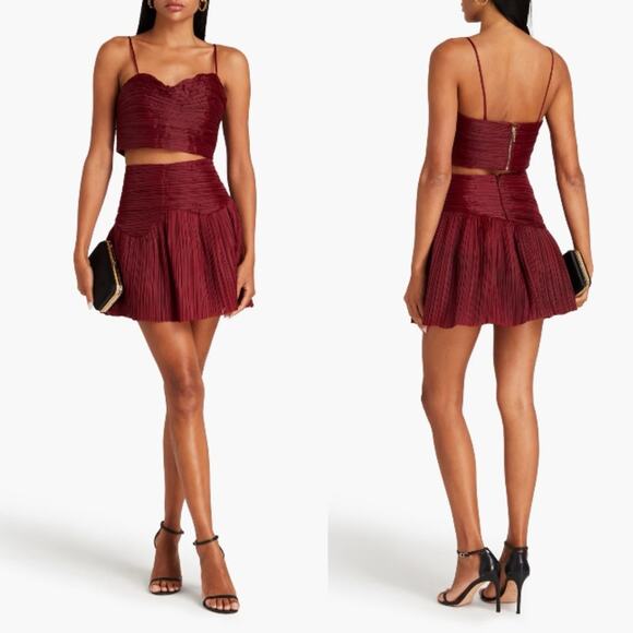 AJE Laurier Organza Micro Pleated Plissé Skirt - Picture 1 of 7